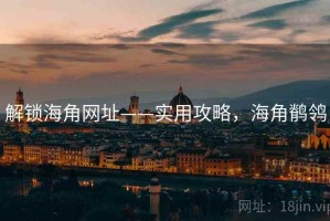 解锁海角网址——实用攻略，海角鹡鸰