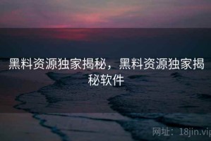 黑料资源独家揭秘，黑料资源独家揭秘软件