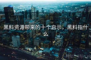 黑料资源带来的十个启示，黑料指什么
