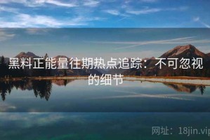 黑料正能量往期热点追踪：不可忽视的细节